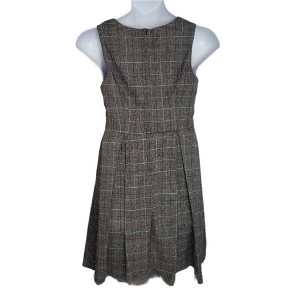 EVA ROSE Y2K dress gray plaid‎ pleated sleeveless dark academia with pockets L - Picture 3 of 9